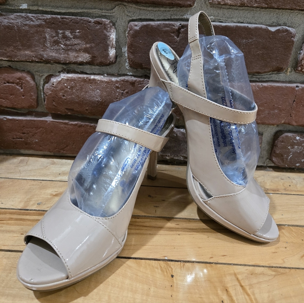 LIFESTRIDE - "VENA" OPEN TOE HEEL SHOE - SIZE 8 1/2